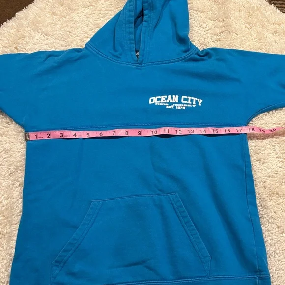 Gildan Turquoise Blue Ocean City Pullover Hoodie - Youth XL - Picture 7 of 9